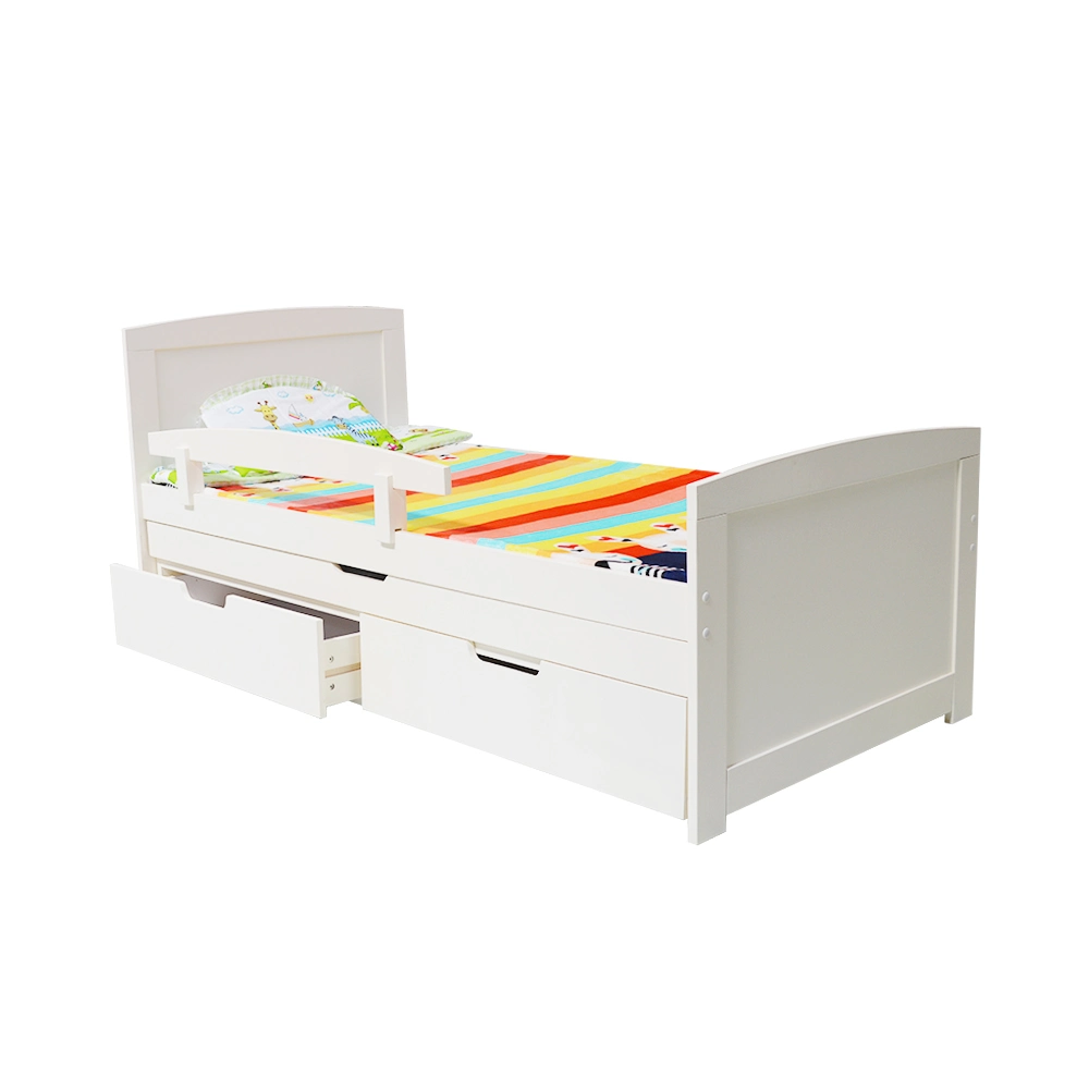 No. 1623 Solid Pine Wood Children Bed with Drawers Toddler Bed