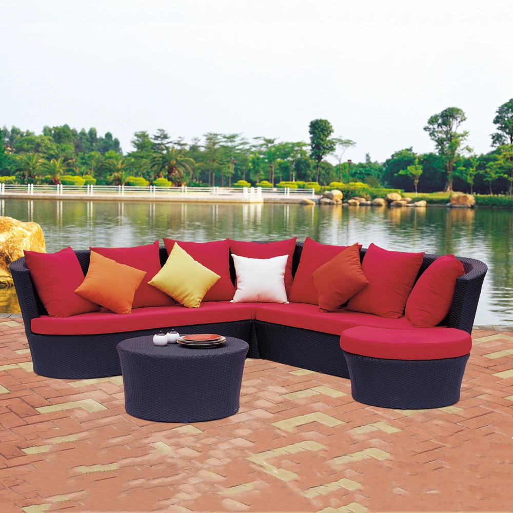 Simple Rattan Corner Sofa Set Modern Design Rattan Sectional Outdoor Living Room Sofa Furniture