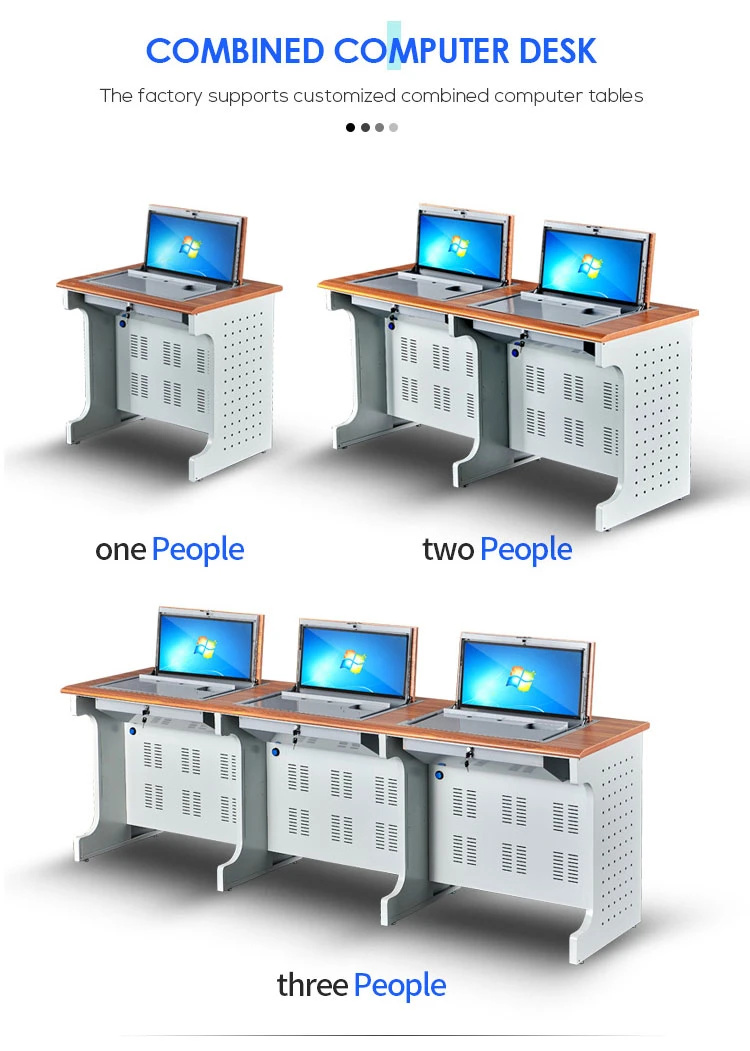 Classroom School Flip up Computer Desk Monitor Safety Box Multifunction Turn Over
