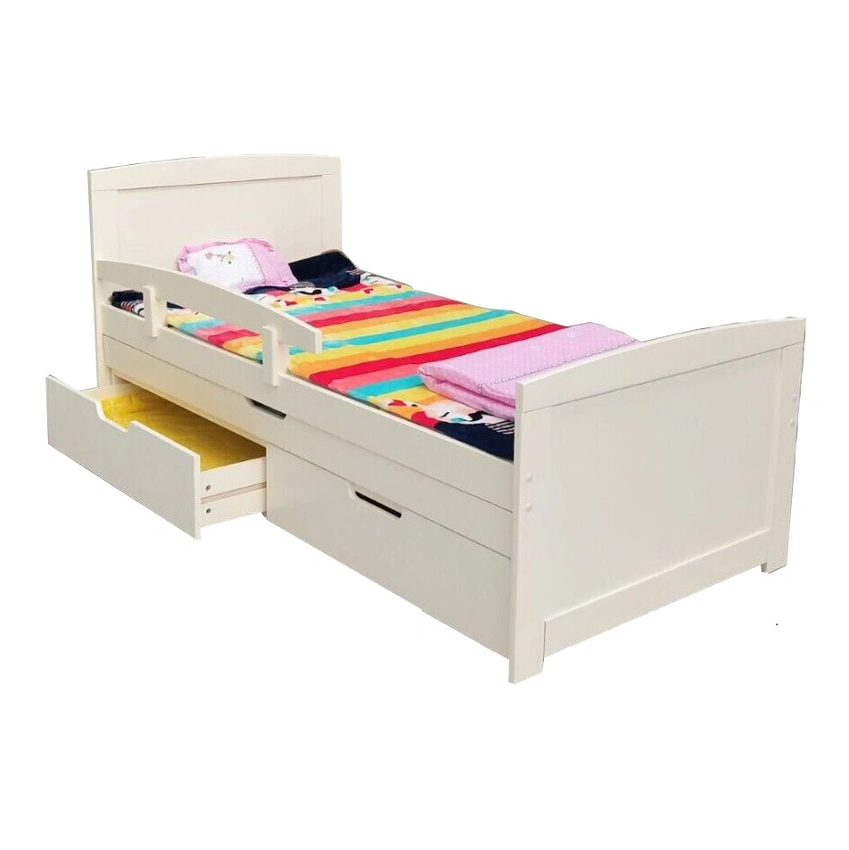 No. 1623 Solid Pine Wood Children Bed with Drawers Toddler Bed