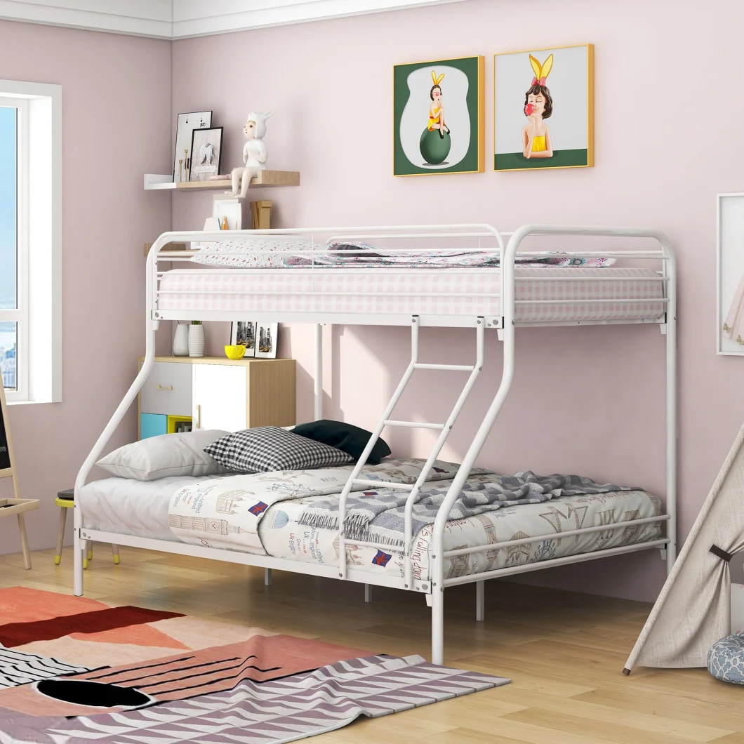 for Kids and Aldult Twin Over Full Beds Black Metal Bunk Bed