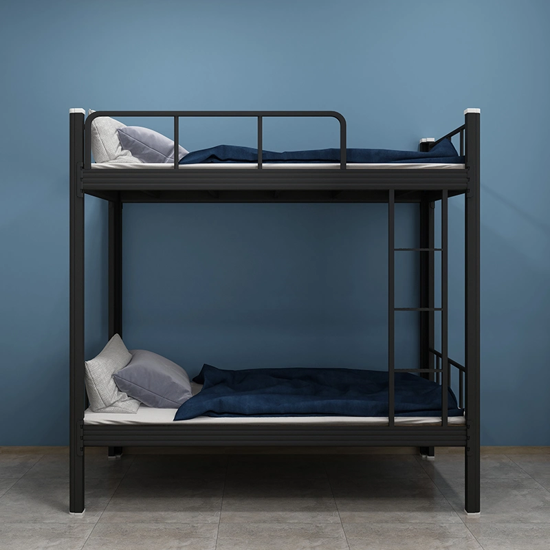 Durable Adult Metal Bunk Beds Steel Double Bed School Use Beds with Cat Ladder