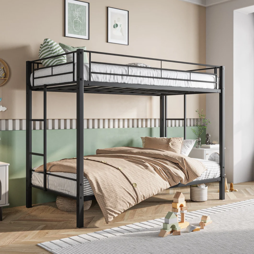 Child Kids Student Bed Twin Over Twin Bed Metal Bunk Bed