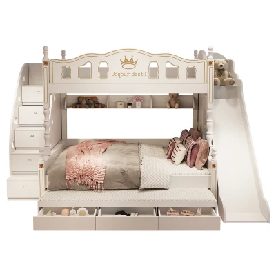 Детская двухъярусная кровать из массива дерева для девочек с высоким низким уровнем для матери