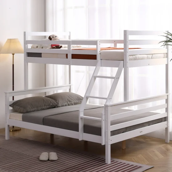 Двухъярусные кровати из массива дерева для взрослых и детей, две односпальные кровати над полноценной кроватью-чердаком