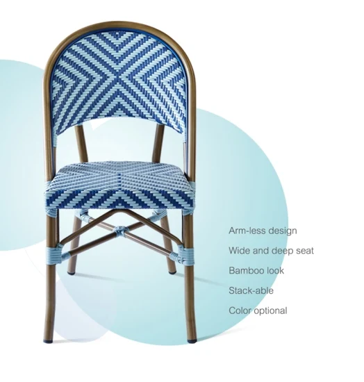 Современный плетеный алюминиевый обеденный стол и набор стульев для коммерческого отдыха на открытом воздухе