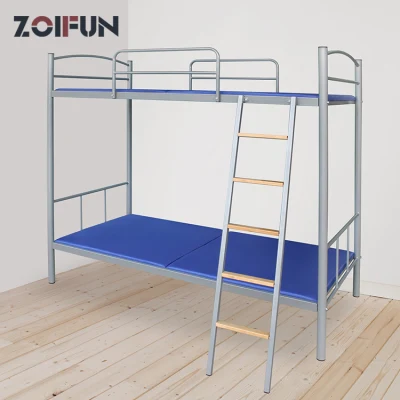 Zoifun Школьная мебель Студенческая кровать-чердак Двойная металлическая двухъярусная кровать для общежития Школьная кровать