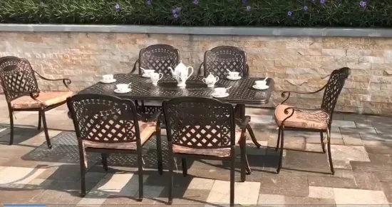 Новый металлический уличный ресторанный набор, патио, сад, стол и стулья из литого алюминия.