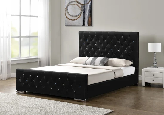 Двуспальная кровать Willsoon Furniture 1151g, складная бархатная кровать с кристаллами и бриллиантами, мягкая мебель-кровать