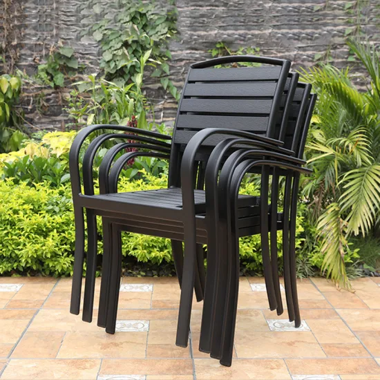 Современные пластиковые деревянные ресторанные садовые столы и уличный стул