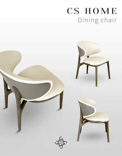 Модный скандинавский стиль, роскошный ресторан, домашняя деревянная мебель, современный крытый кожаный стул из ПВХ для отеля, ресторана, обеденный стул